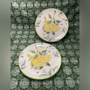 NWT Set Of 2 Ashland Honeybee Ceramic Salad Dessert Plates Lemon